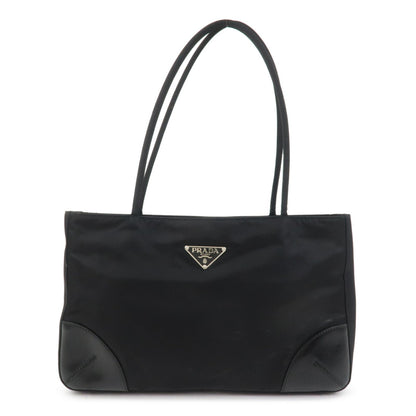 PRADA Triangle Logo Nylon Tote Bag Shoulder Bag Black