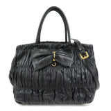 PRADA Ribbon Nappa Gaufure Leather 2Way Bag Black BN1932