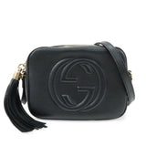 GUCCI SOHO Leather Small Disco Shoulder Crossbody Bag Black 722319
