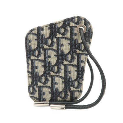 Christian Dior Oblique Jacquard Leather Card Case Card Holder Navy