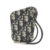 Christian Dior Oblique Jacquard Leather Card Case Card Holder Navy