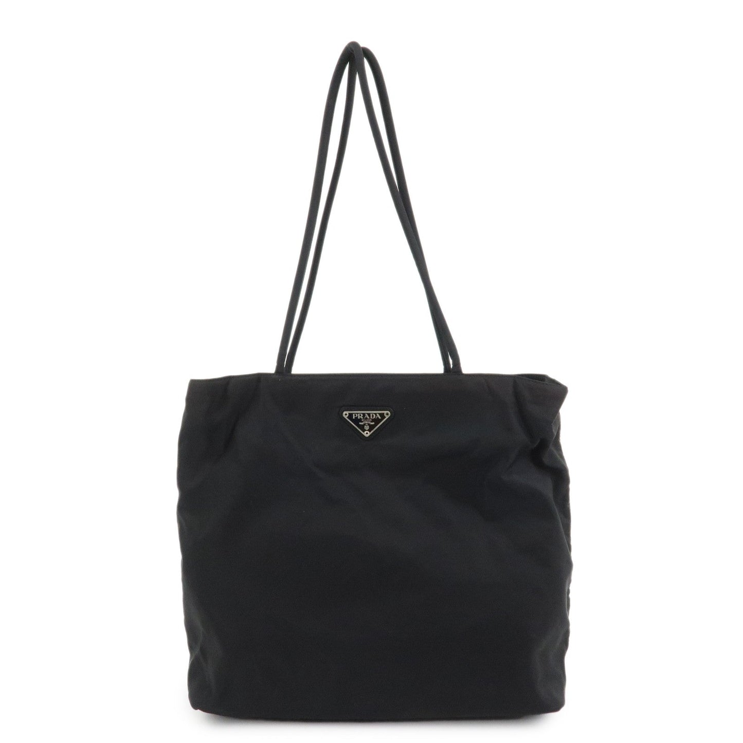 PRADA Triangle Logo Nylon Hand Bag Shoulder Bag Black H5692