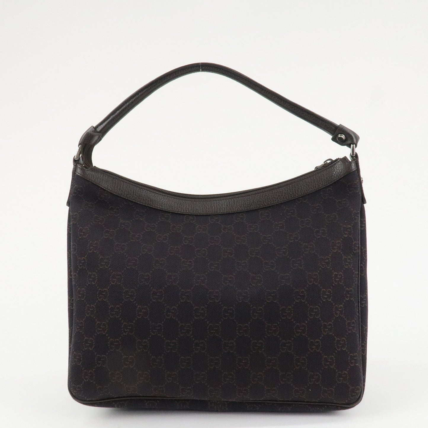 GUCCI Abbey Leather Canvas Shoulder Bag Hand Bag Dark Brown 293581  d