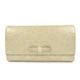 GUCCI Guccissima Interlocking G Flap Long Wallet Gold 388679