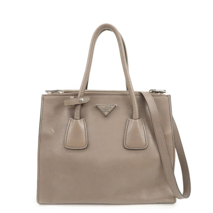 PRADA Triangle Logo 2Way Bag Hand Bag Shoulder Bag Gray BN2619