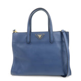 PRADA Triangle Logo Saffiano Leather 2Way Bag Hand Bag Navy