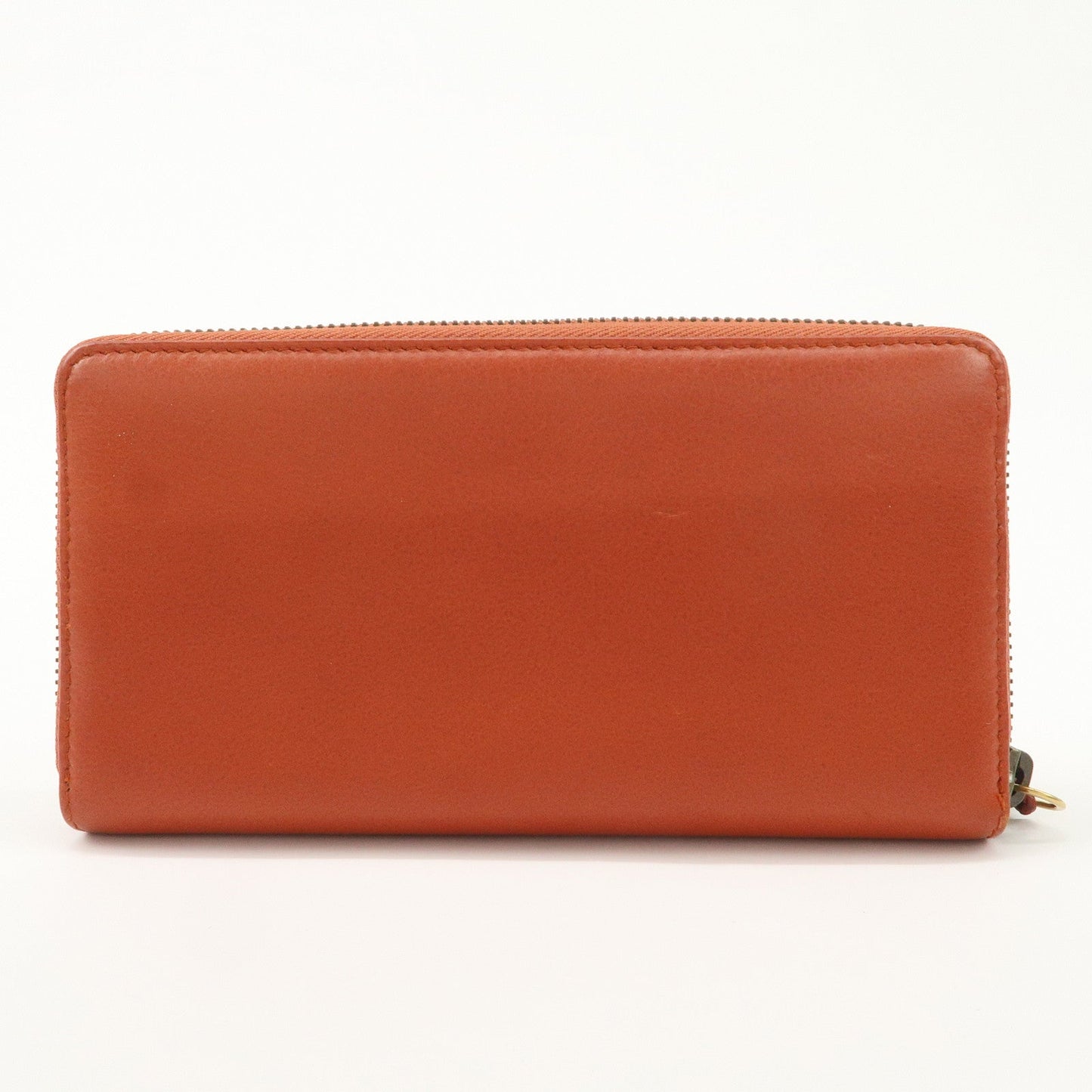 GUCCI Bamboo Leather Long Round Zippy Wallet Orange 339178  d