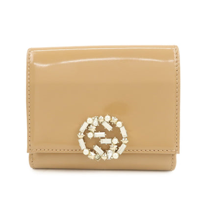 GUCCI GG Sparkling Mini French Flap W Hook Tri-fold Wallet 369688