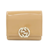 GUCCI GG Sparkling Mini French Flap W Hook Tri-fold Wallet 369688