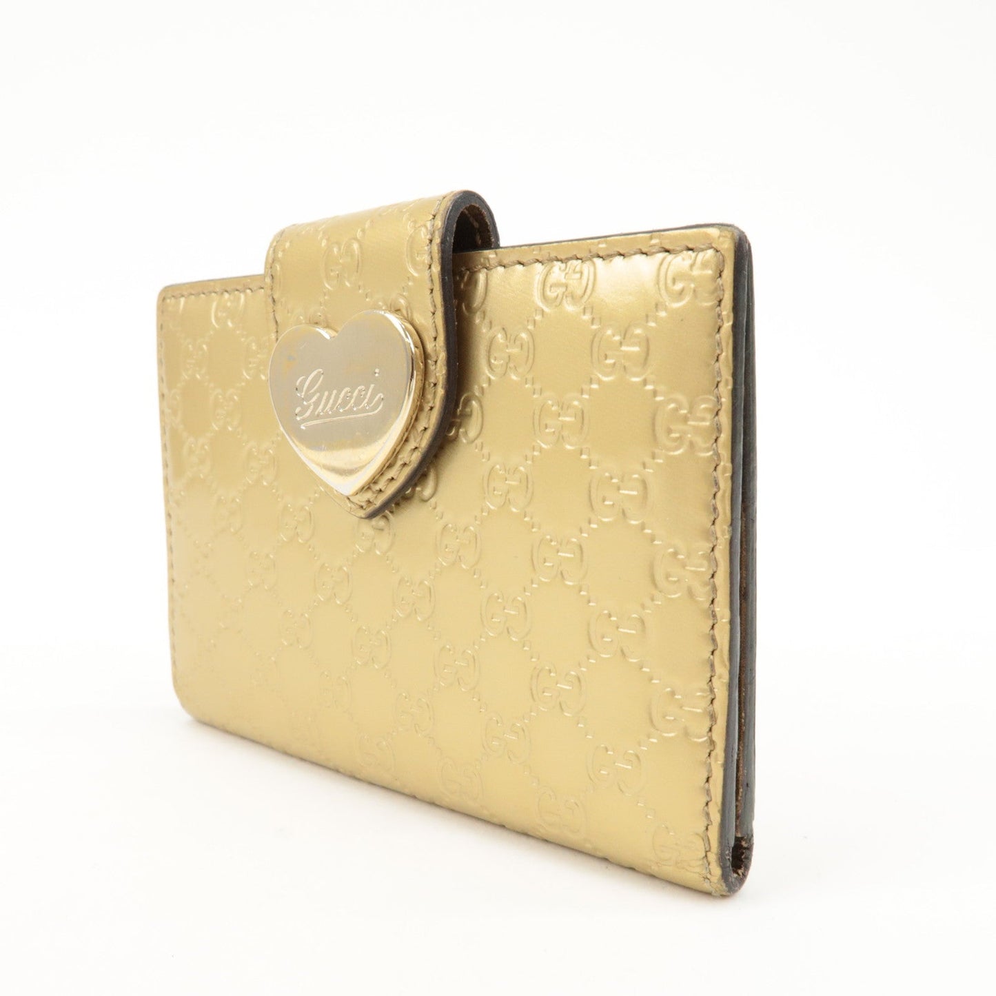 GUCCI Micro Guccissima Leather Card Case Gold 224261  d