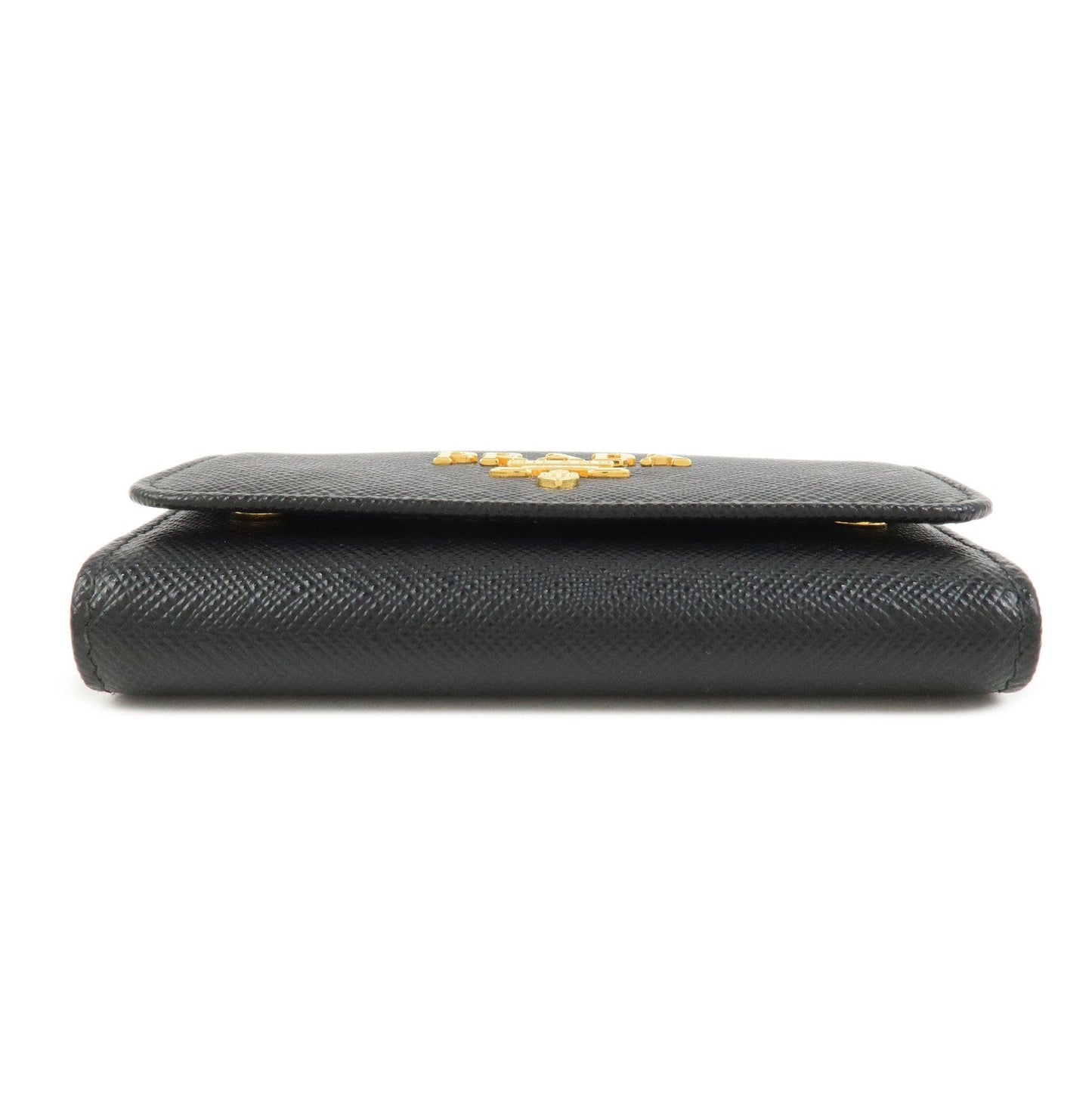 PRADA Saffiano Leather 4 Ring Key Case Key Chain Black
