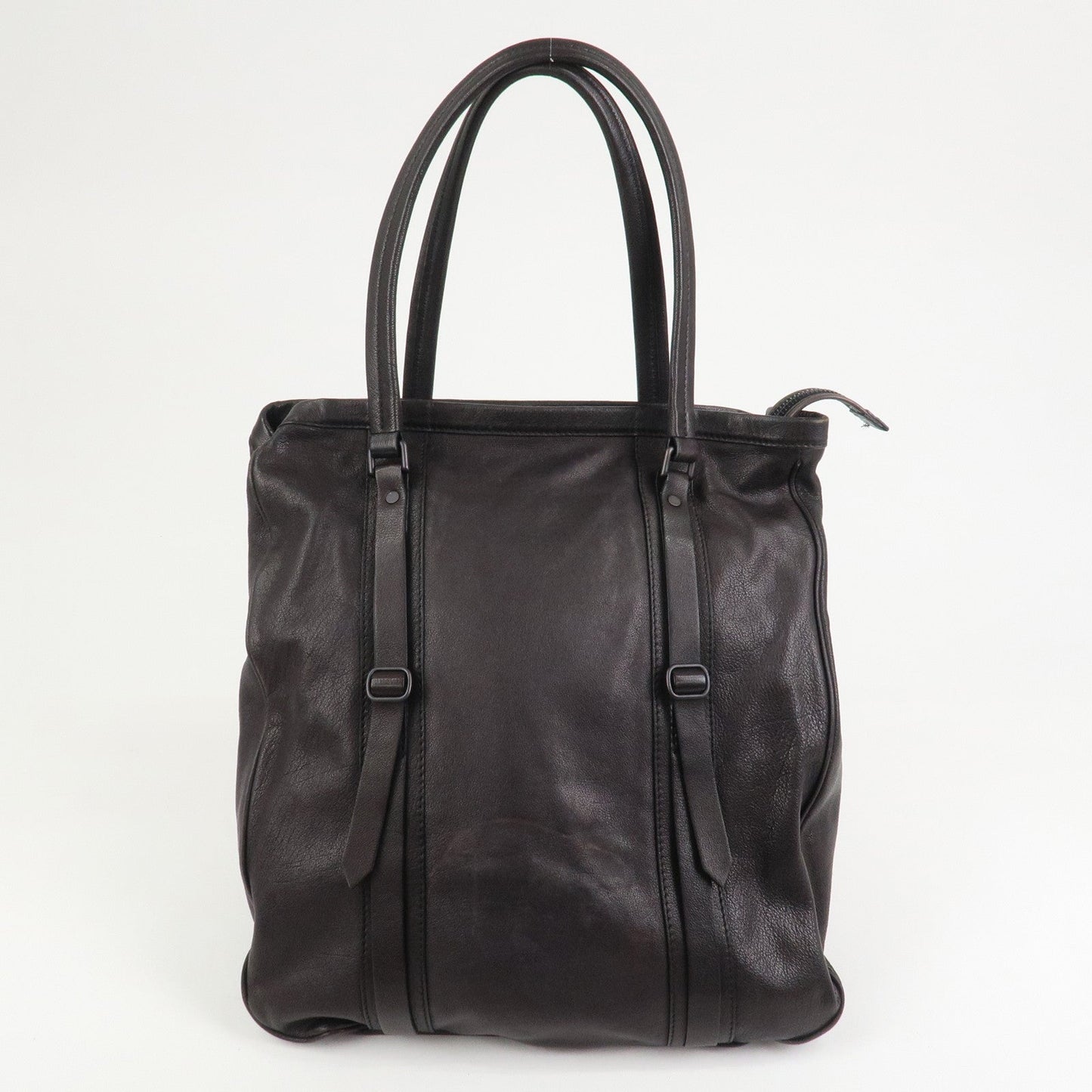 BURBERRY Logo Leather Tote Bag Shoulder Bag Black