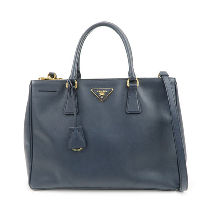 PRADA Galleria Saffiano Leather 2Way Bag Hand Bag Navy BN2274