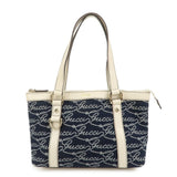 GUCCI Abbey Canvas Leather Tote Bag Shoulder Bag Dark Navy 141471