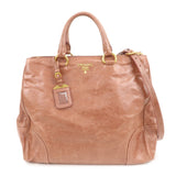 PRADA Logo Leather 2Way Bag Shoulder Bag Hand Bag Pink
