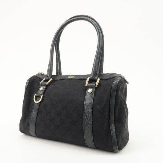 GUCCI Abbey GG Canvas Leather Boston Bag Hand Bag Black 130942  d