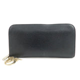 Christian Dior Diorissimo Round Zippy Long Wallet Black Pink