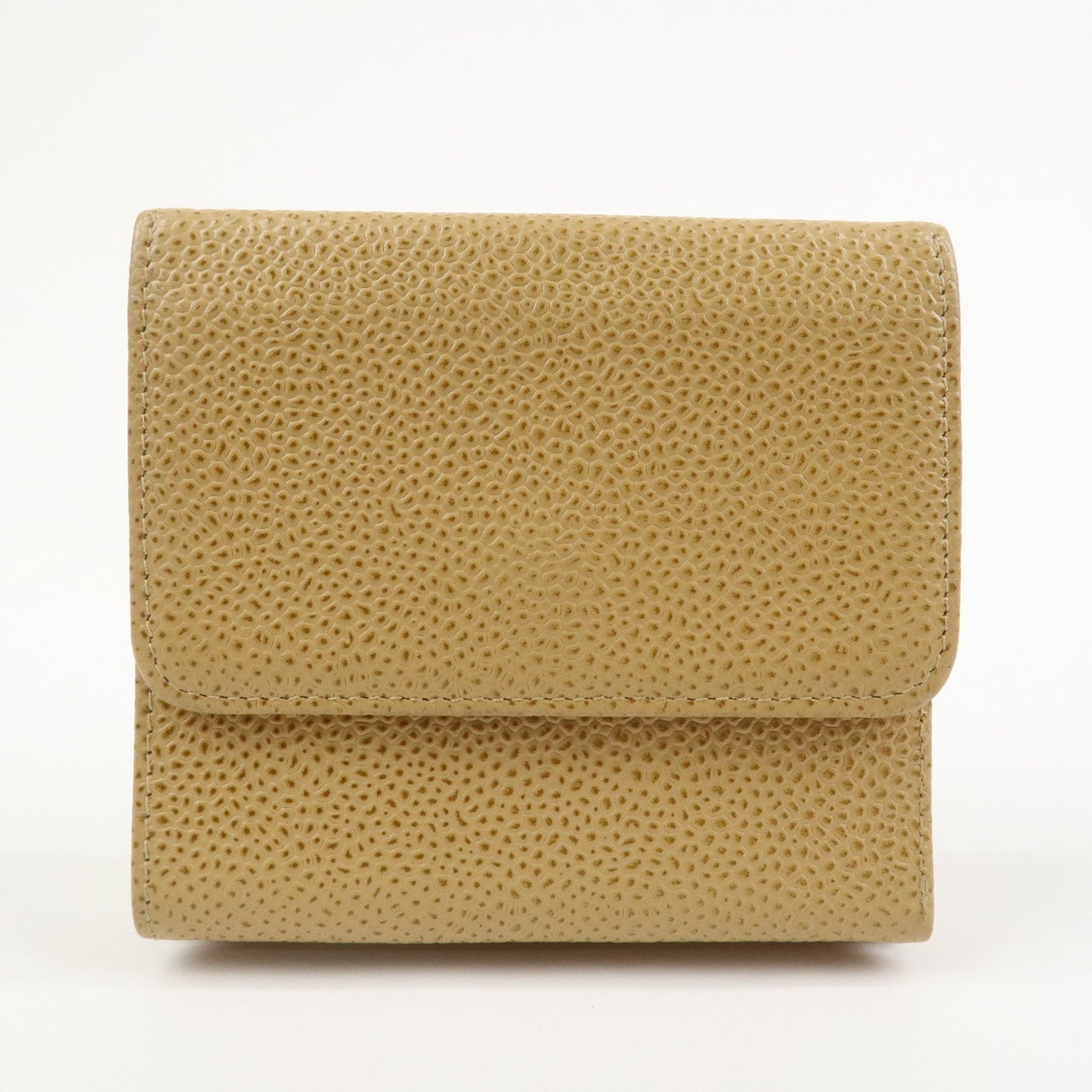 CHANEL COCO Mark Caviarskin Compact Bi-fold Wallet Beige