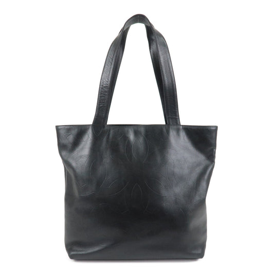 CHANEL COCO Mark Leather Bag Tote Bag Black  d