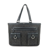 GUCCI Abbey GG Canvas Leather Tote Bag Shoulder Bag Black 268639