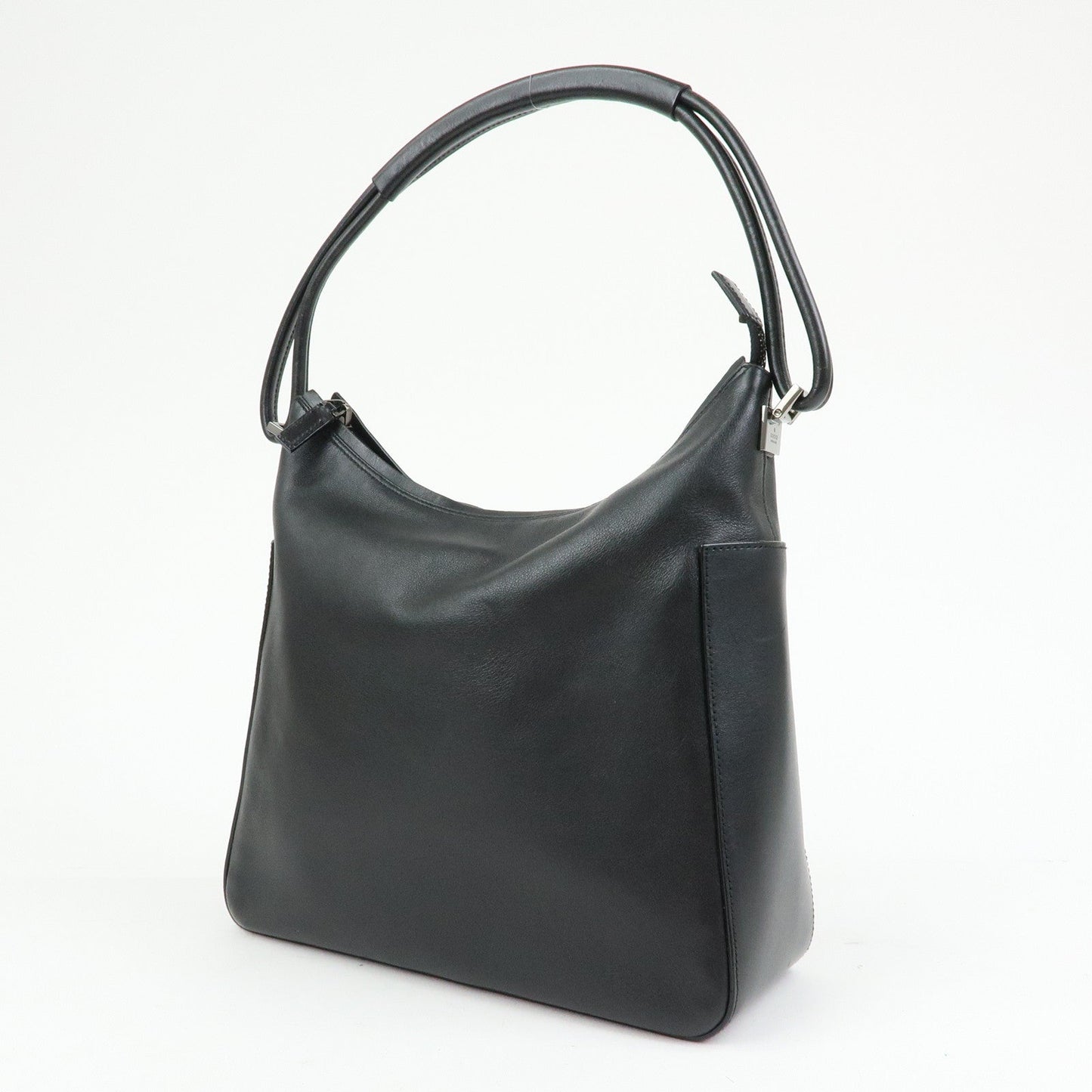 GUCCI Leather Shoulder Bag Hand Bag Black 001?3766