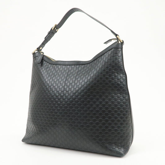 GUCCI Micro Guccissima Leather Shoulder Bag Hand Bag Black 449732