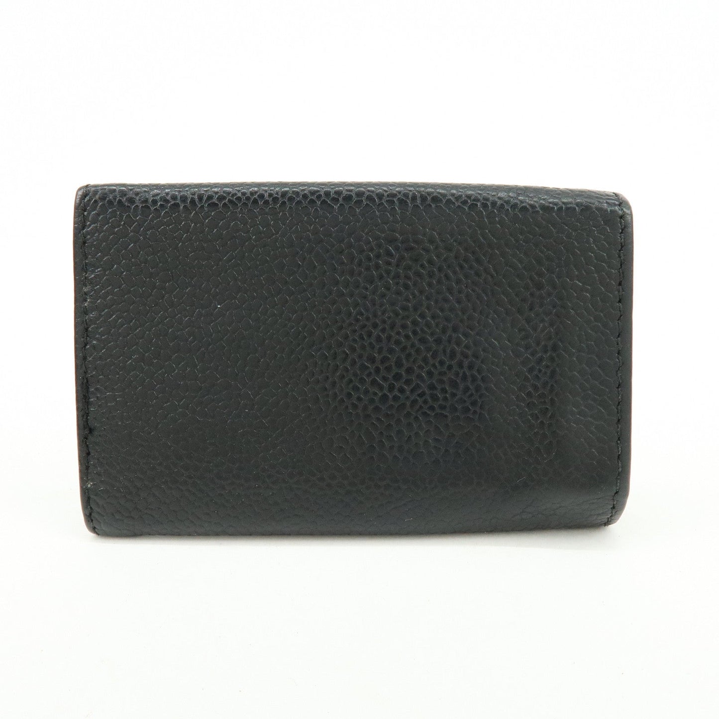 CHANEL COCO Mark Caviarskin 6Rings Key Case Key Holder Black A13502