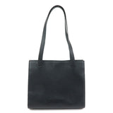 CHANEL Logo Calf Leather Tote Bag Shoulder Bag Hand Bag Black