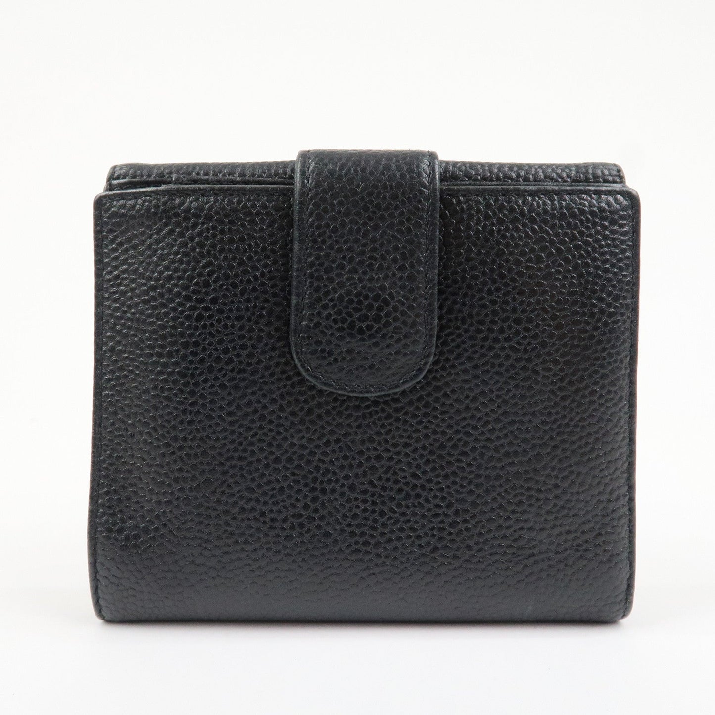 CHANEL COCO Mark W Hook Bi-fold Compact Wallet Black A01427