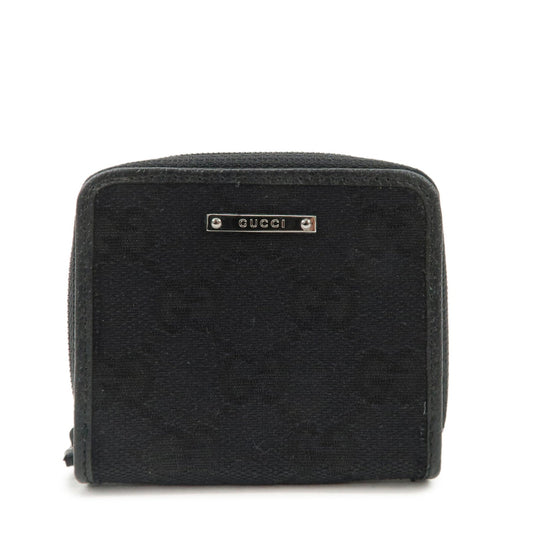 GUCCI GG Canvas Leather Coin Case Coin Purse Black 115255  d