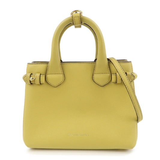 Burberry Banner Bag 2Way Leather Shoulder Hand Bag Nova Check