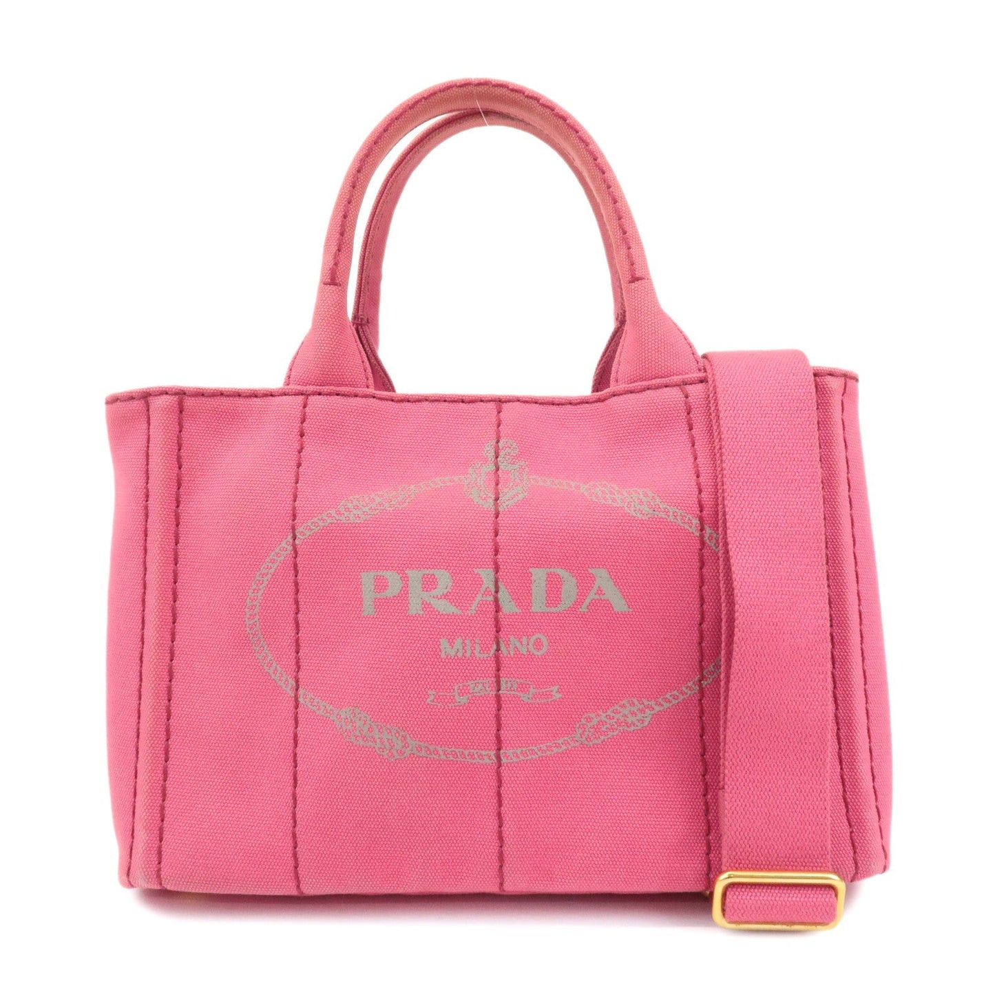 PRADA Canapa Mini Canvas 2Way Hand Bag Shoulder Bag Pink 1BG439  d