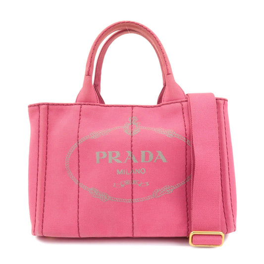 PRADA Canapa Mini Canvas 2Way Hand Bag Shoulder Bag Pink 1BG439  d
