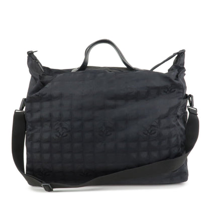 CHANEL New Travel Line Nylon Jacquard 2Way Boston Shoulder Bag