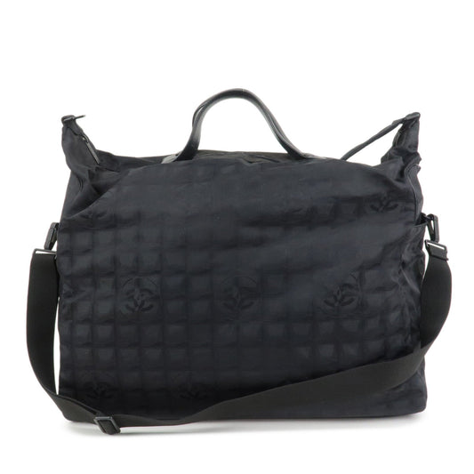 CHANEL New Travel Line Nylon Jacquard 2Way Boston Shoulder Bag
