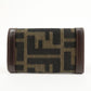 FENDI Zucca Canvas Leather 6 Ring Key Case Key Holder Brown 10163