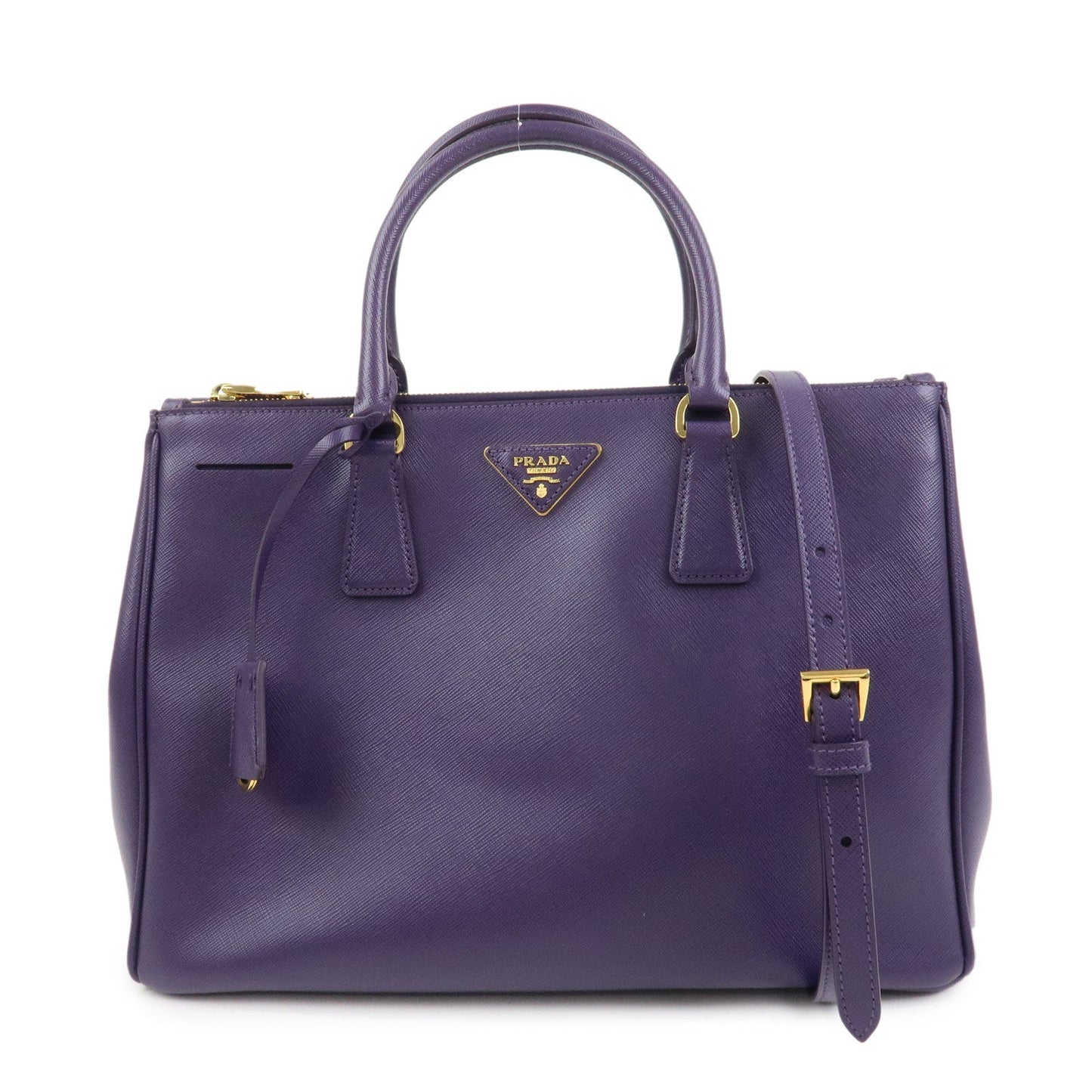 PRADA Saffiano Leather Galleria 2Way Bag Hand Bag Purple BN1786
