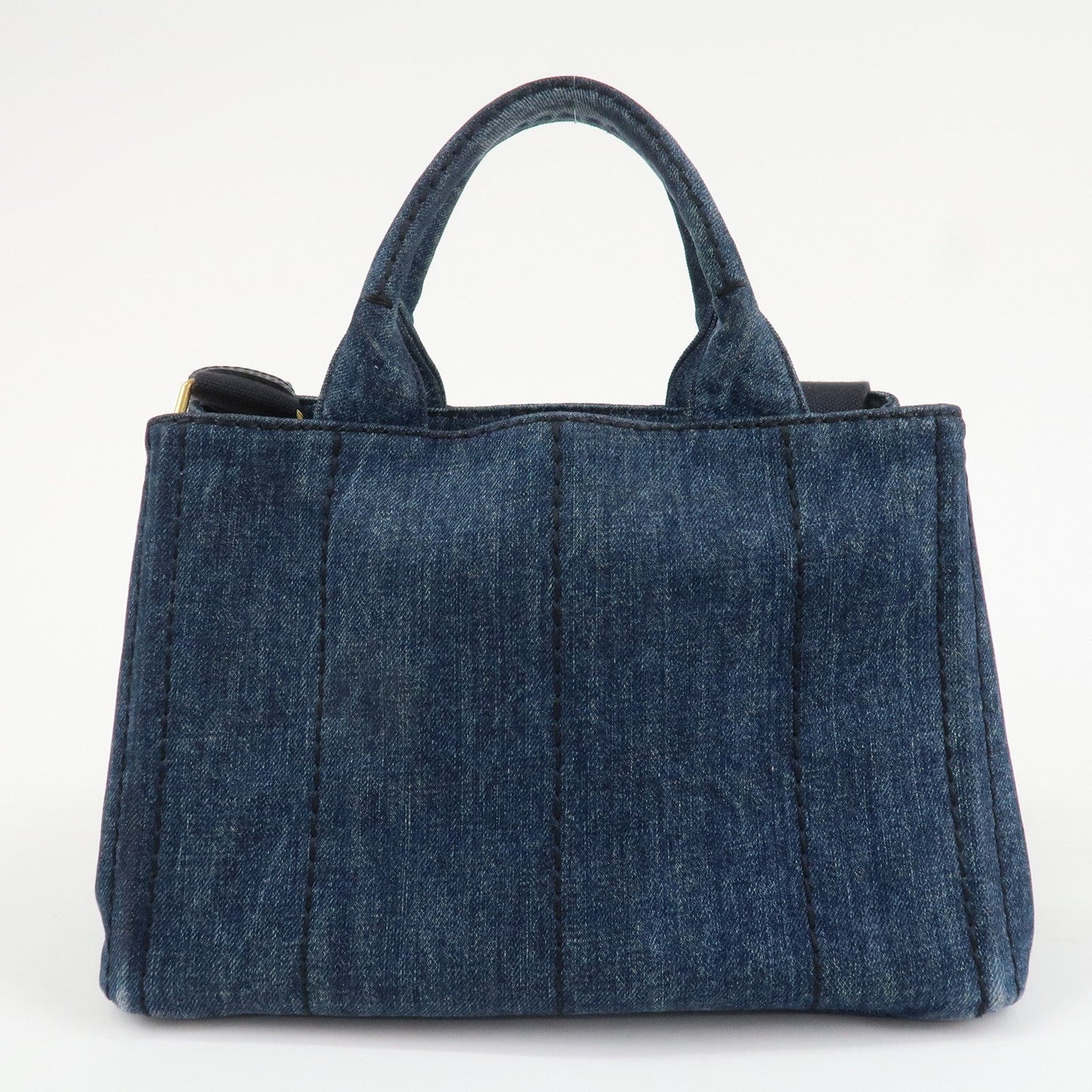 PRADA Denim Canapa Mini 2Way Tote Bag Shoulder Bag Blue 1BG439  d