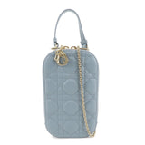 Christian Dior Lady Dior Call'in Dior Cannage Lamb Skin Phone Holder  d