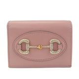 GUCCI Horsebit Leather Bi-fold Wallet Small Wallet Pink 621887  d