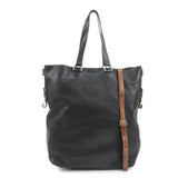 PRADA Leather 2Way Bag Tote Bag Shoulder Bag Black VA0801