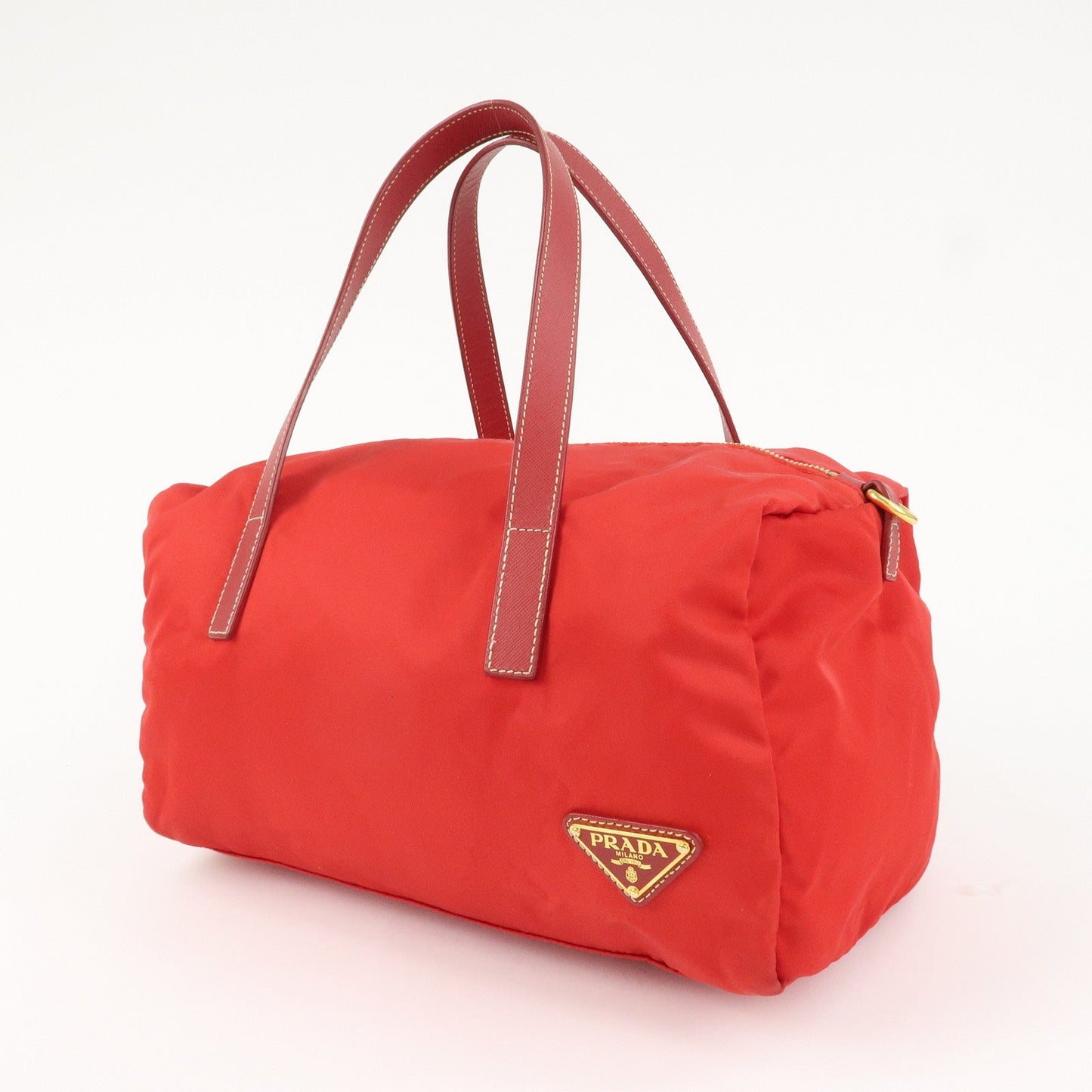 PRADA Triangle Logo Nylon Leather 2Way Shoulder Bag Hand Bag Red  d
