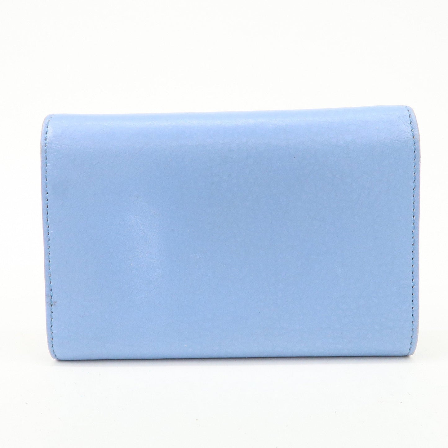GUCCI Trifold Leather Wallet Blue Gold Hardware 346057  d