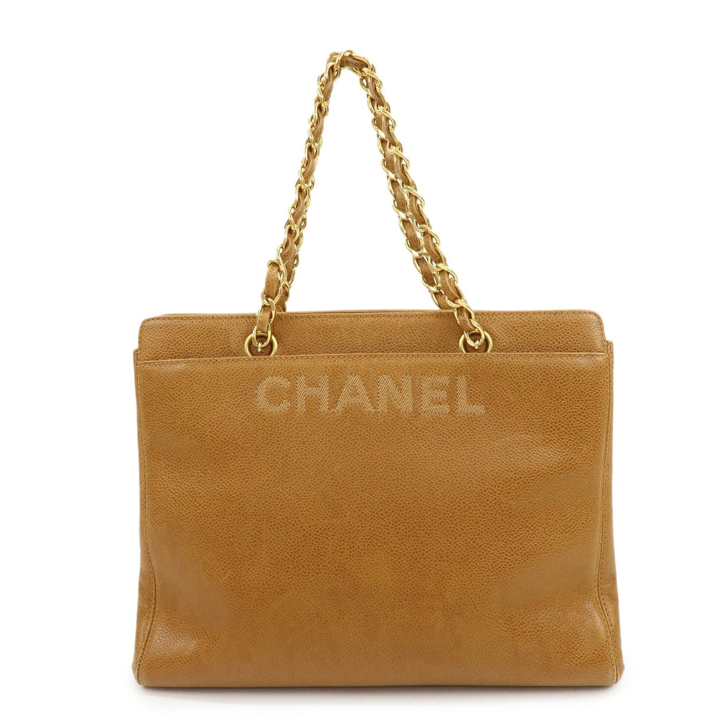 CHANEL Caviarskin Tote Bag Hand Bag Brown A08913