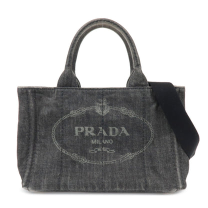 PRADA Canapa Mini 2Way Bag Hand Shoulder Bag Black B2439G