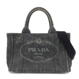 PRADA Canapa Mini 2Way Bag Hand Shoulder Bag Black B2439G