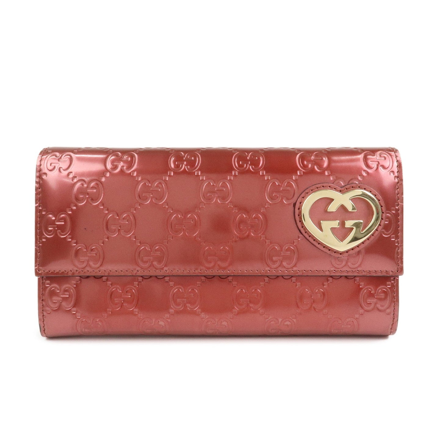 GUCCI Guccissima Interlocking G Lovely Heart Long Wallet 251861