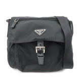 PRADA Triangle Logo Nylon Shoulder Bag Crossbody Bag Black