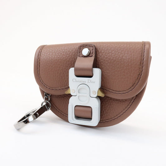 Christian Dior Leather Gallop Nano Pouch Coin Case Key Case Brown