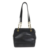 CHANEL Triple COCO Mark Caviarskin Chain Shoulder Bag Black